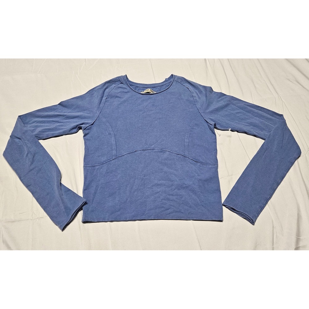 We The Free Free People Top Womens Medium Blue Long Sleeve Seam Detail OB2412757